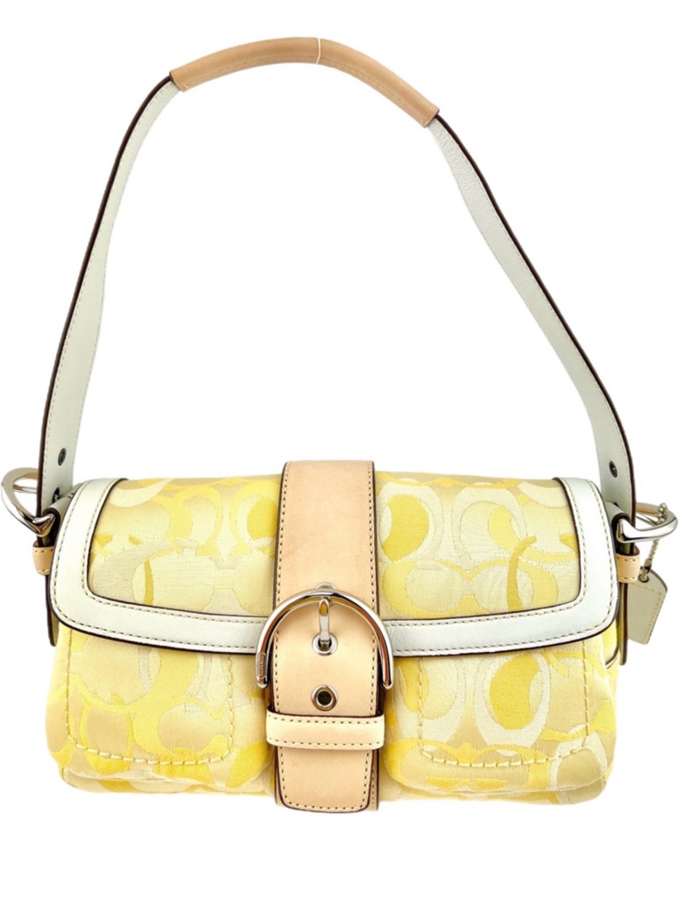 COACH Soho Yellow Optic Signature Leather Handbag Style 1852 - Y2K Vintage